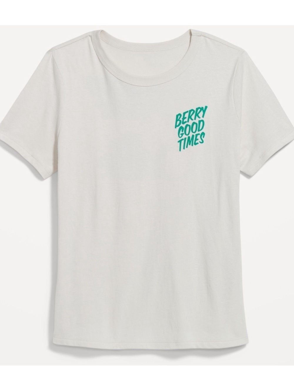 Old Navy 'Berry Good Times' Cream Graphic Short Sleeve Crewneck Tee, Small